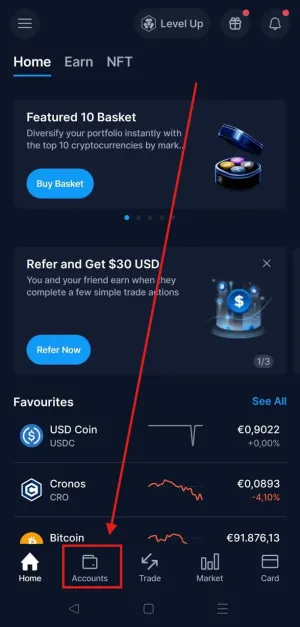 Crypto.com Schritt 1: die Sprache vor dem Export auf Englisch umstellen, um Formatfehler zu vermeiden