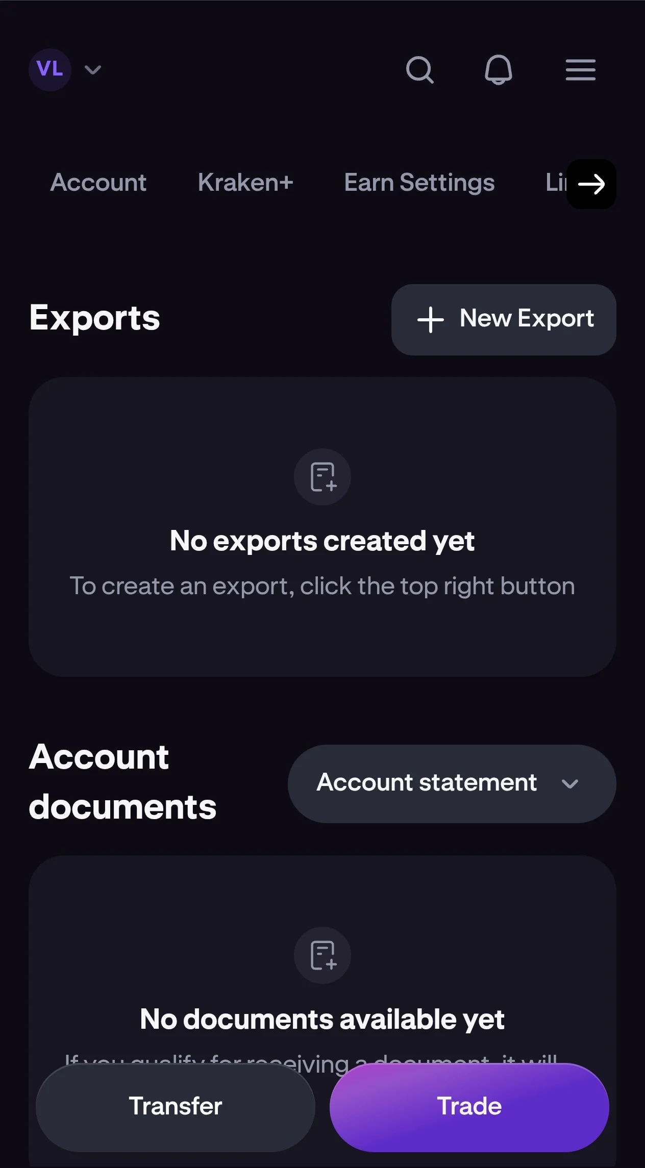 Schritt 3a: Klick auf New Export